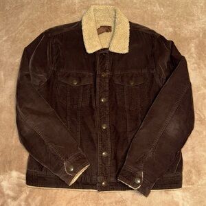 LUCKY BRAND Sherpa Lined Corduroy Trucker Jacket